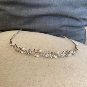 Sterling Silver, Pearl, & Crystal Wedding Tiara